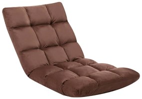 325252 vidaXL Scaun de podea pliabil, maro, microfibră