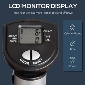 Stepper ghidon reglabil, cu 2 pistoane hidraulice,  Monitor LCD, manere moi 55x53x118-128cm, negru HOMCOM | Aosom Romania