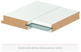 Usa de interior PORTA VERTE PREMIUM cu toc reglabil - Model E5 - Sticla mata 180-240 mm, Alb, Vopsea Premium