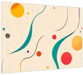 Tablou pe sticlă - Ilustrație colorată minimalistă (70x50 cm)
