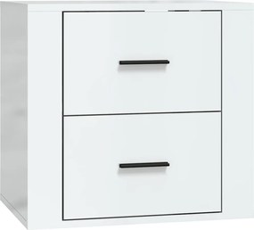 vidaXL Noptieră de perete, alb extralucios, 50x36x47 cm