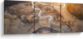 Tablou - Răsărit la Meander (cu ceas) (90x30 cm)