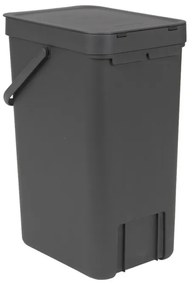 Cos de gunoi colectare selectiva Brabantia Sort&Go 648978, 16 L, Maner, Montabil pe perete, Gri inchis
