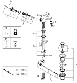 GROHE 21390001 - Baterie pentru lavoar COSTA L DN 15, crom lucios