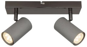 Plafoniera cu 2 spoturi directionabile metal negru gri ROBBY