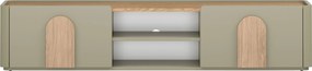 Comodă TV Amilio 170 cm cu sertar - eucalipt / stejar baltic dune / mânere stejar natural