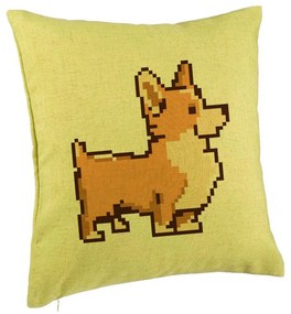 Perna Decorativa, Model Doggie, 40x40 cm, Verde, Husa Detasabila, Burduf