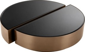 Set 2 masute de cafea design elegant LUX Astra, cupru-negru 113932 HZ