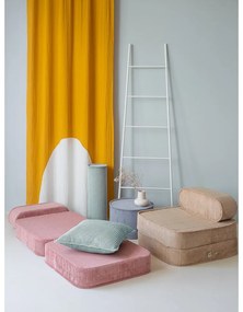 Fotoliu de copii roz cu tapițerie din catifea reiată Flip – Wigiwama