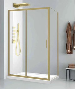 Cabina de dus dreptunghiulara Fluminia Iris Gold 100x80 cm finisaj auriu periat