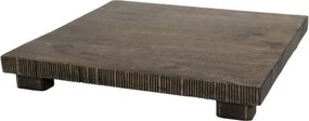Platou decorativ din lemn masiv de mango, natur, 4×30×30 cm, „Tours"