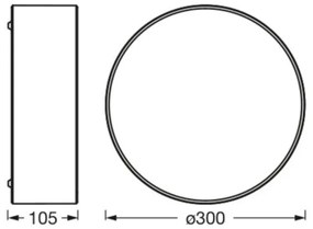 Osram - Plafonieră ORBIS PARIS 1x E27/25W/230V, Ø 30 cm, negru