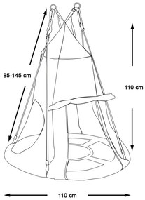Leagan cuib-110 cm-rosu-cu cort