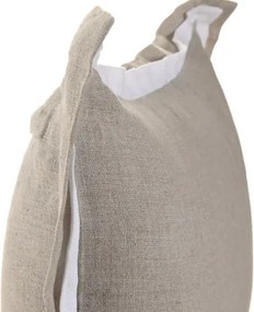 Pernă decorativă din in natural, 60 x 40 cm, 500 g, bej natural, husă cu fermoar, „Linen Cushion"