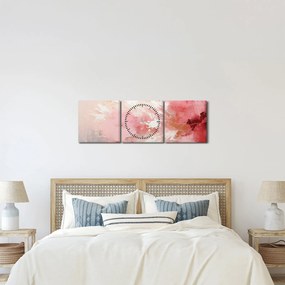 Tablou - Abstract roz (cu ceas) (90x30 cm)