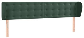 3117635 vidaXL Tăblie de pat cu aripioare verde închis 163x23x78/88 cm catifea