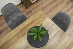 Reducere Scaun de masa din catifea gri DUMO calitate II.