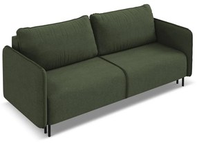 Canapea verde extensibilă/cu spațiu de depozitare 226 cm Luana – Makamii