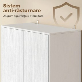 HOMCOM Dulap Cămară de Bucătărie 170cm, cu Raft Reglabil, Alb | Aosom Romania