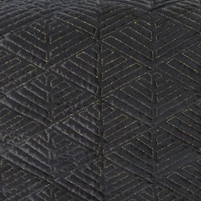 Cuvertură de pat neagră de lux, matlasată cu fir de aur 220 x 240 cm