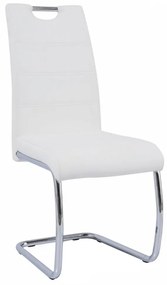 Scaun dining, alb cusatura culoare deschisa, ABIRA NEW