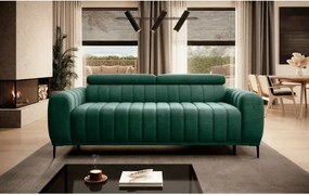 Canapea extensibila GANDI 160, stofa catifelata verde - Element 20, cu