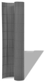 Gard de gradina cu doua fete, gri, 90 x 300 cm, PVC 1, Gri, 90 x 300 cm