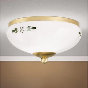 Orion - Plafonieră LANDHAUS 1xE27/60W/230V Ø 21 cm alamă/alb/verde