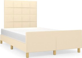 vidaXL Cadru de pat fără saltea cremă 120x190 cm țesătură