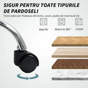 HOMCOM Scaun de Birou cu Masaj în 6 Puncte, Vibrant și Înclinabil, cu Buzunar și Telecomandă, 66x72x113-121 cm, Gri | Aosom Romania