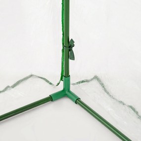 Outsunny Tunel de oțel pentru grădină cu seră și capac din PVC, 200x100x80 cm, transparent și verde | Aosom Romania