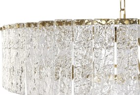 Candelabru din sticlă și metal, transparent și auriu, cu 10 brațe, 40 x 80 cm, „Chantilly”