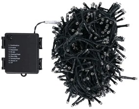 Aigostar - Ghirlandă LED de exterior pentru Crăciun, 500 LED / 8 funcții, 4xAA, 25,3 m, alb cald