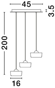 Lustra cu 3 pendule LED design modern KEROS