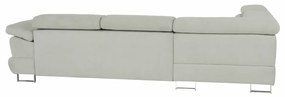 Colţar, material textil gri deschis, model stânga, BUTON P