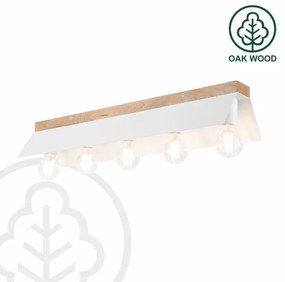 Plafonieră ESME 5xE27/15W/230V alb/stejar