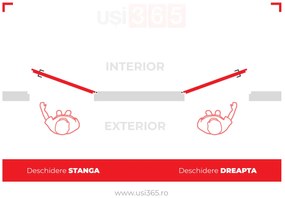 Usa Metalica de intrare in casa cu luminator lateral Turenwerke DS92 Gri Antracit, ST, Maner bara, 300mm