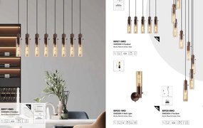 Lustra moderna cu 5 pendule Sweden II moca, chihlimbar