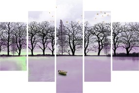 Tablou - Barcă pe lac (150x105 cm)