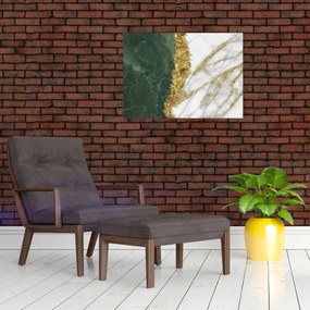 Tablou pe sticlă - Marmură verde N⁰1 (70x50 cm)