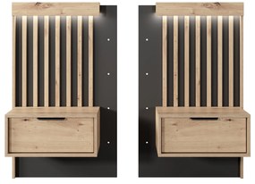 Set 2 buc. noptiere Tallin D (Stejar artisan + antracit). 1071401