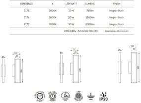 Aplica LED de perete iluminat ambiental DURBAN 10W neagra