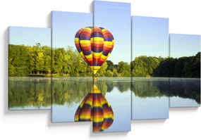 Tablou cu balon cu aer cald pe un lac (150x105 cm)