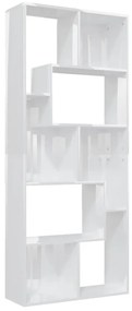 801883 vidaXL Bibliotecă, alb extralucios, 67 x 24 x 161 cm, PAL