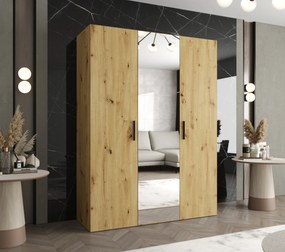 Dulap de haine 150 cm Borry 2 (Stejar artisan + Negru). 1125811
