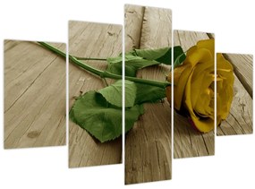 Tablou - Vintage trandafiri galbeni (150x105 cm)