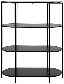 Vita Raft oval, 4 rafturi, negru, cadru negru 85x36x111 cm
