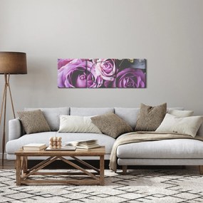 Tablou - Trandafiri (cu ceas) (90x30 cm)