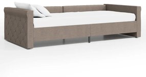 337201 vidaXL Pat de zi, gri taupe, 90x200 cm, textil, USB