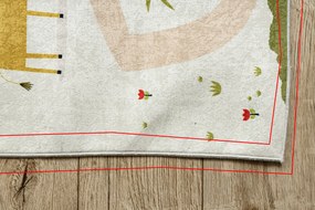 BAMBINO 1165 covor lavabil Grădină zoologică pentru copii anti-alunecare bej - SECUNDAR-COTATI PRODUSUL